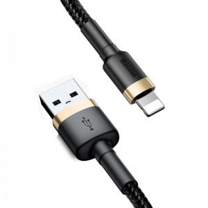 Cablu Baseus Cafule USB la Lightning 1.5A 2m Negru & Auriu