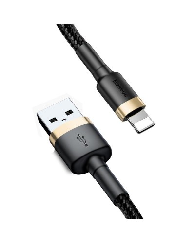 Cablu Baseus Cafule USB la Lightning 1.5A 2m Negru & Auriu