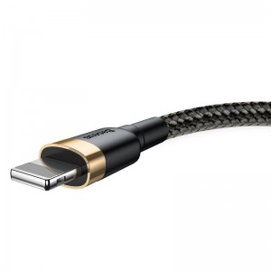 Cablu Baseus Cafule USB la Lightning 1.5A 2m Negru & Auriu