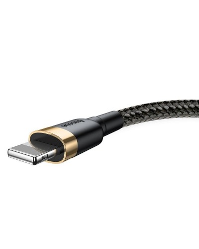 Cablu Baseus Cafule USB la Lightning 1.5A 2m Negru & Auriu