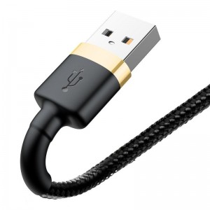 Cablu Baseus Cafule USB la Lightning 1.5A 2m Negru & Auriu