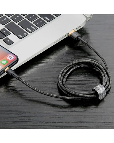 Cablu Baseus Cafule USB la Lightning 1.5A 2m Negru & Auriu