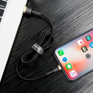 Cablu Baseus Cafule USB la Lightning 1.5A 2m Negru & Auriu