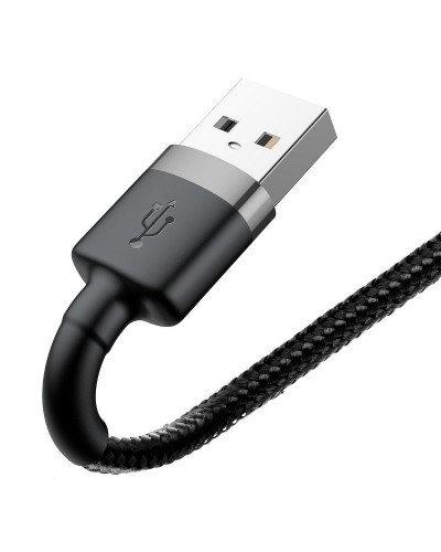 Cablu Baseus Cafule USB la Lightning 2.4A 1m Gri & Negru