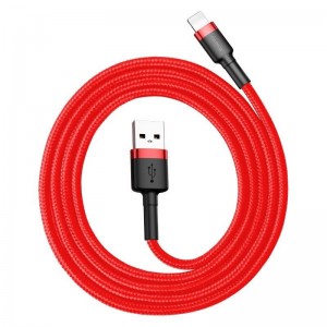 Cablu Baseus Cafule USB la Lightning 1.5A 2m Negru & Roșu