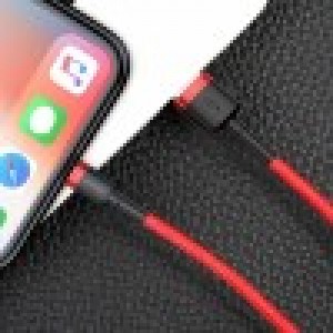 Cablu Baseus Cafule USB la Lightning 2.4A 0.5m Roșu
