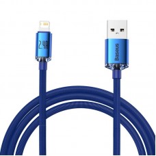 Cablu Baseus Crystal Shine USB la Lightning 2.4A 2m Albastru