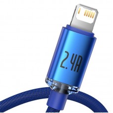 Cablu Baseus Crystal Shine USB la Lightning 2.4A 2m Albastru