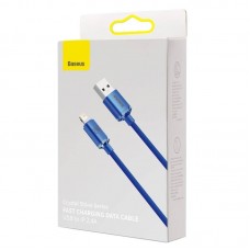 Cablu Baseus Crystal Shine USB la Lightning 2.4A 2m Albastru