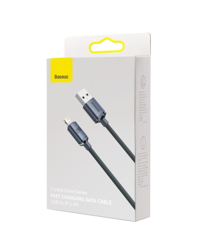 Cablu Baseus Crystal Shine USB la Lightning 2.4A 2m Negru