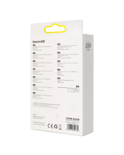 Cablu Baseus Crystal Shine USB la Lightning 2.4A 2m Negru
