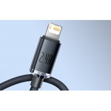 Cablu Baseus Crystal Shine USB la Lightning 2.4A 2m Negru