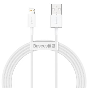 Cablu Baseus Superior Series USB la Lightning 2.4A 1.5m Alb
