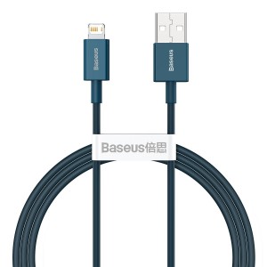 Cablu Baseus Superior Series USB la Lightning 2.4A 1m Albastru