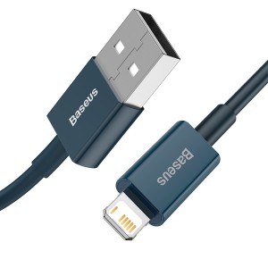 Cablu Baseus Superior Series USB la Lightning 2.4A 1m Albastru
