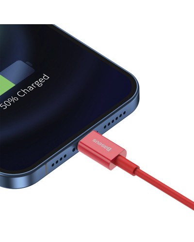 Cablu Baseus Superior Series USB la Lightning 2.4A 1m Roșu