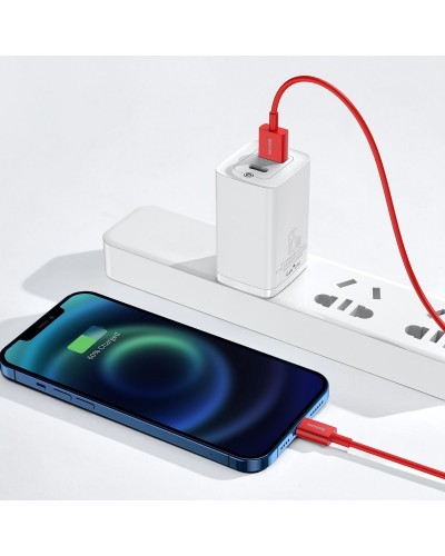 Cablu Baseus Superior Series USB la Lightning 2.4A 1m Roșu