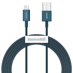 Cablu Baseus Superior Series USB la Lightning 2.4A 2m Albastru