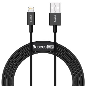 Cablu Baseus Superior Series USB la Lightning 2.4A 2m Negru