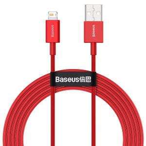 Cablu Baseus Superior Series USB la Lightning 2.4A 2m Roșu