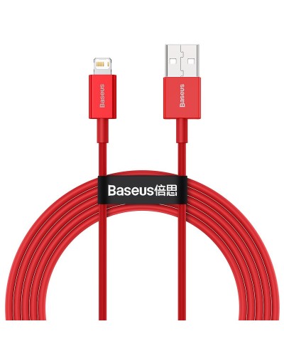 Cablu Baseus Superior Series USB la Lightning 2.4A 2m Roșu