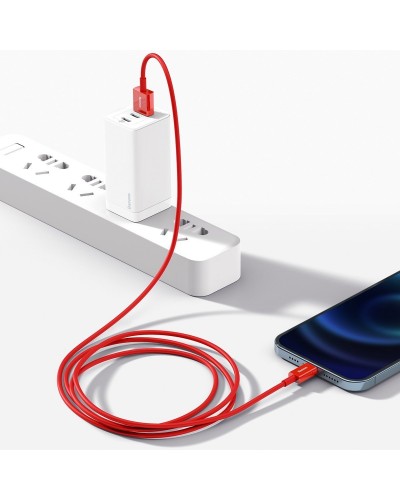 Cablu Baseus Superior Series USB la Lightning 2.4A 2m Roșu