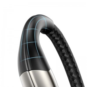 Cablu Baseus Horizontal LED USB la Lightning 2.4A 0.5m Negru