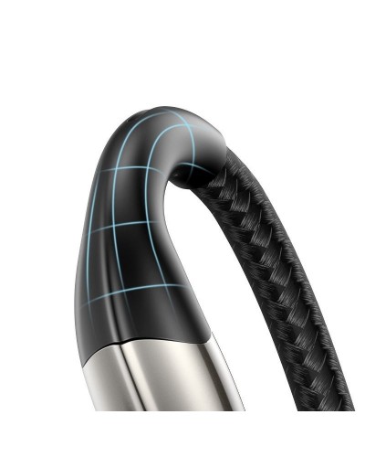 Cablu Baseus Horizontal LED USB la Lightning 2.4A 0.5m Negru
