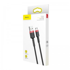 Cablu Baseus Cafule USB la Micro-USB 1.5A 2m Negru & Roșu