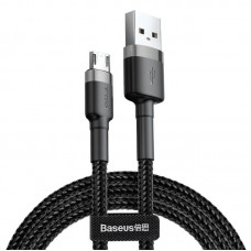 Cablu Baseus Cafule USB la Micro-USB 2.4A 1m Gri & Negru