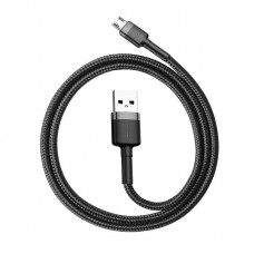 Cablu Baseus Cafule USB la Micro-USB 2.4A 1m Gri & Negru
