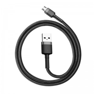 Cablu Baseus Cafule USB la Micro-USB 2.4A 1m Gri & Negru