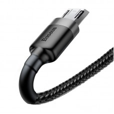 Cablu Baseus Cafule USB la Micro-USB 2.4A 1m Gri & Negru