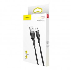 Cablu Baseus Cafule USB la Micro-USB 2.4A 1m Gri & Negru
