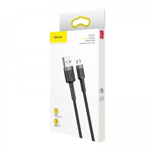 Cablu Baseus Cafule USB la Micro-USB 2.4A 1m Gri & Negru