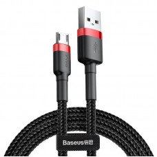 Cablu Baseus Cafule USB la Micro-USB 2.4A 1m Roșu & Negru
