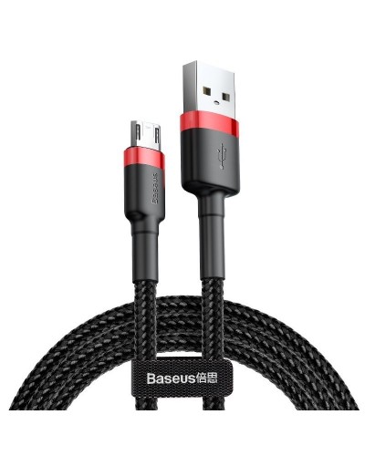 Cablu Baseus Cafule USB la Micro-USB 2.4A 1m Roșu & Negru