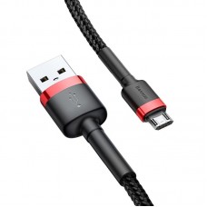 Cablu Baseus Cafule USB la Micro-USB 2.4A 1m Roșu & Negru