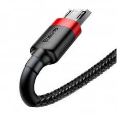 Cablu Baseus Cafule USB la Micro-USB 2.4A 1m Roșu & Negru