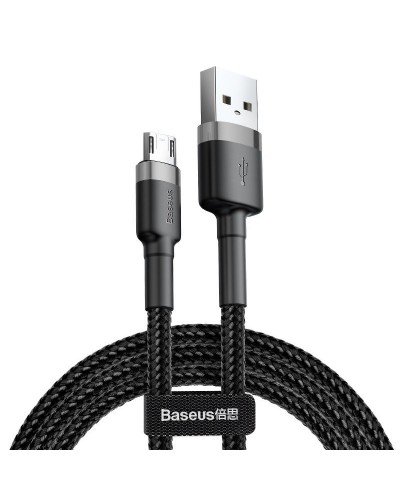 Cablu Baseus Cafule USB la Micro-USB 2A 3m Negru & Gri