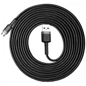 Cablu Baseus Cafule USB la Micro-USB 1.5A 2m Negru & Gri