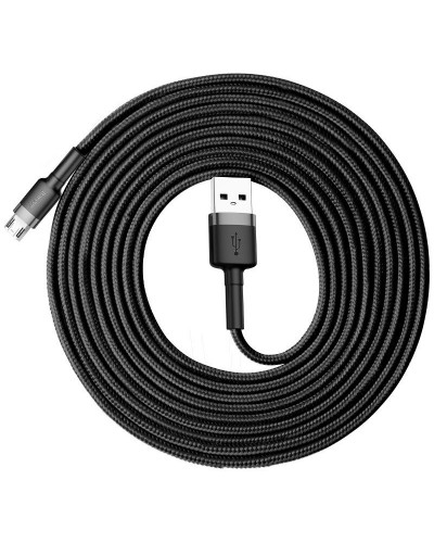 Cablu Baseus Cafule USB la Micro-USB 2A 3m Negru & Gri Cablu Baseus Cafule USB la Micro-USB 2A 3m Negru & Gri
