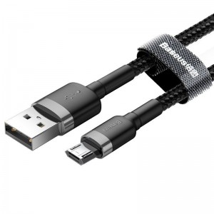 Cablu Baseus Cafule USB la Micro-USB 1.5A 2m Negru & Gri