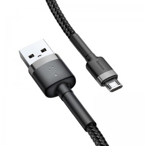 Cablu Baseus Cafule USB la Micro-USB 1.5A 2m Negru & Gri
