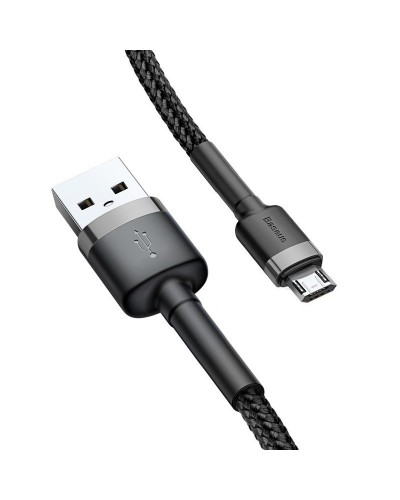 Cablu Baseus Cafule USB la Micro-USB 2A 3m Negru & Gri Cablu Baseus Cafule USB la Micro-USB 2A 3m Negru & Gri