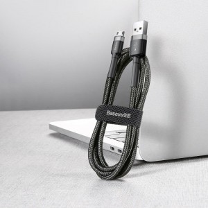 Cablu Baseus Cafule USB la Micro-USB 1.5A 2m Negru & Gri