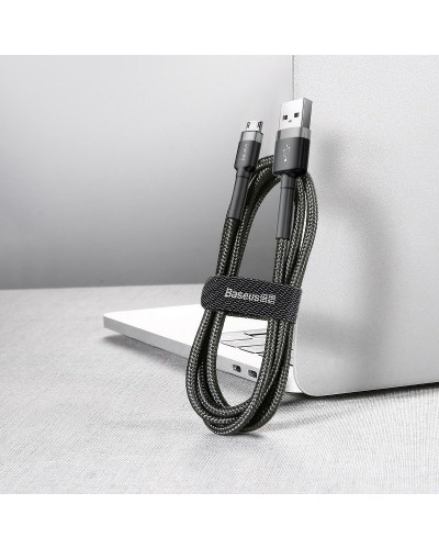 Cablu Baseus Cafule USB la Micro-USB 2A 3m Negru & Gri Cablu Baseus Cafule USB la Micro-USB 2A 3m Negru & Gri