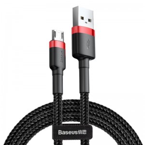 Cablu Baseus Cafule USB la Micro-USB 2A 3m Negru & Roșu