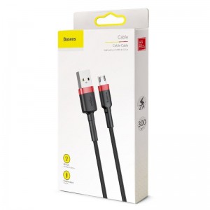 Cablu Baseus Cafule USB la Micro-USB 2A 3m Negru & Roșu