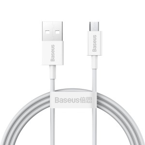Cablu Baseus Superior Series USB la Micro-USB 2A 1m Alb
